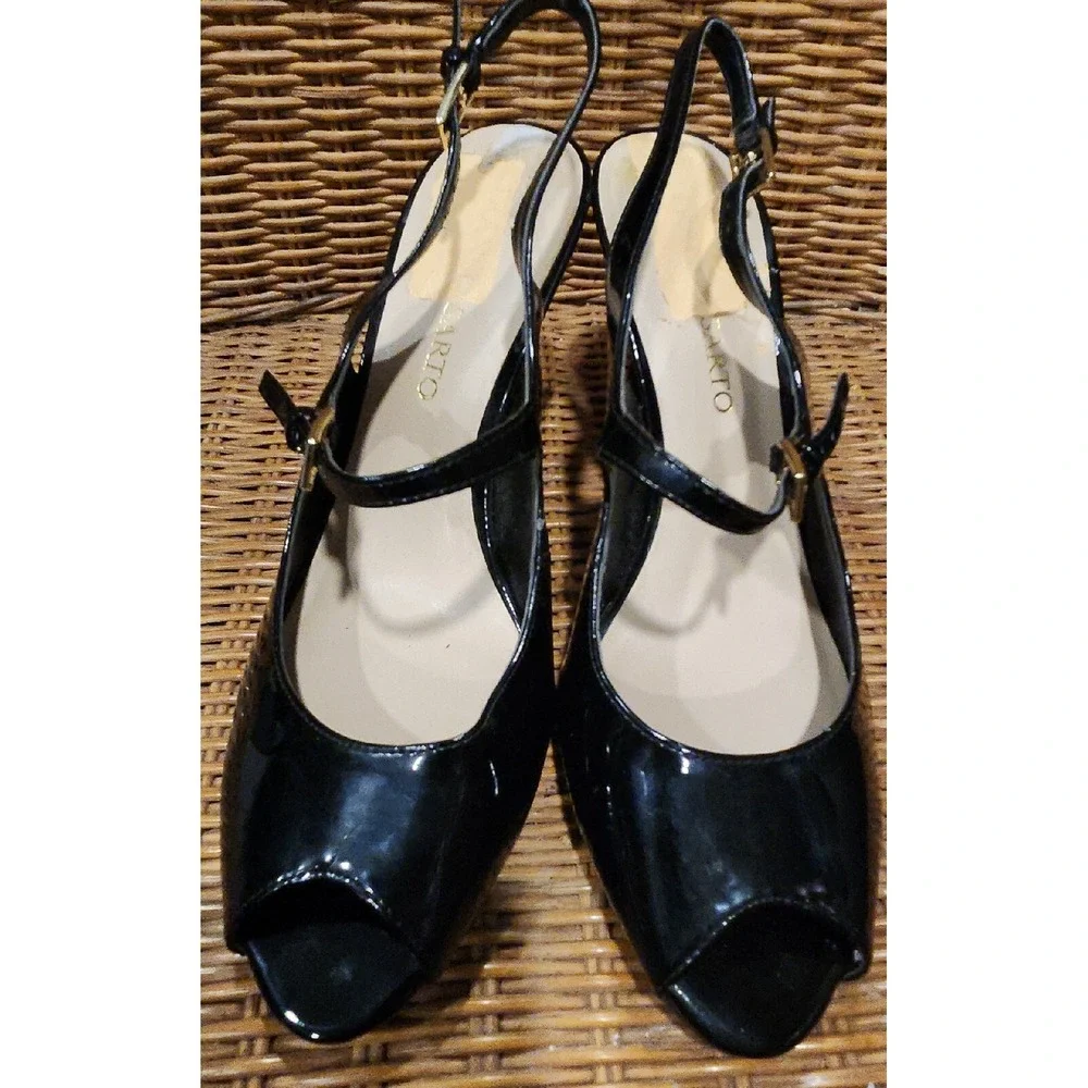 FRANCO SARTO Womens Shoes Pumps Heels Black Patent‎ Leather Formal Size 8 M